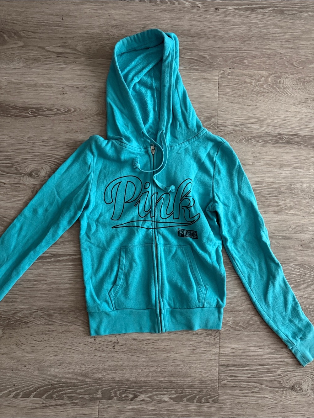 PINK Victoria's Secret Teal Zip-Up Hoodie